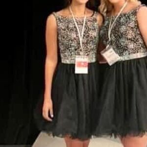 Black and Silver Sequin Dress